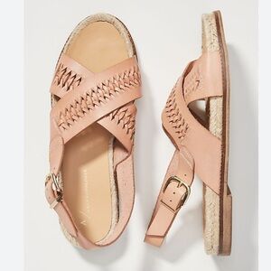 Anthropologie Melora Leather Braided Sandals